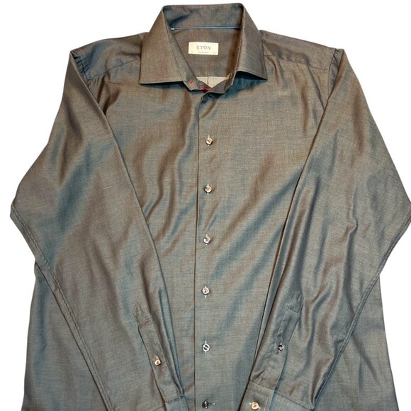 Eton Men's Dress Shirt - Mid Grey Colour - Picture 1 of 3